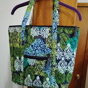 Vera Bradley Outlet "small VB tote" blue/green    EUC